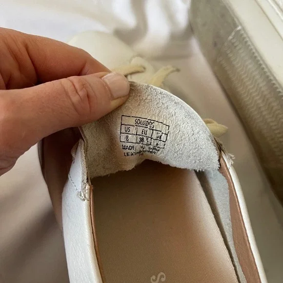 Soludos Ibiza Platform Leather Sneakers Size 8 Oasis White Casual Comfortable - Picture 12 of 14